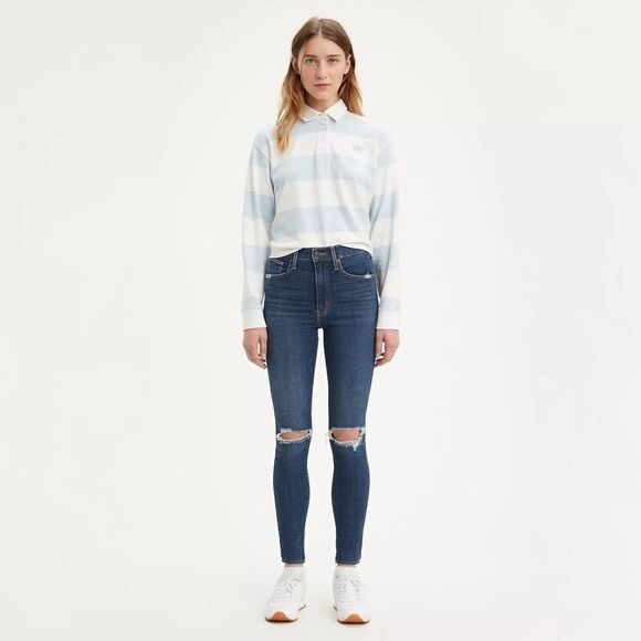 Levis Levi’s Mile High Super Skinny Distressed Medium Wash Blue Size 26 - Picture 1 of 16